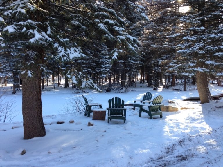 Snowshoeing River Spruce Cabins